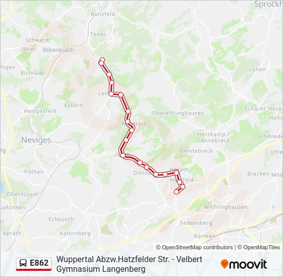 E862 Bus Line Map