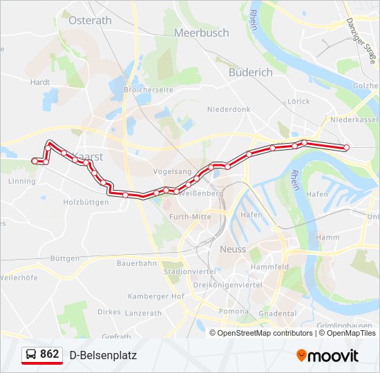 862 Bus Line Map