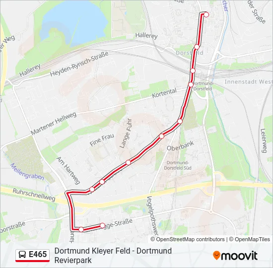 E465 Bus Line Map