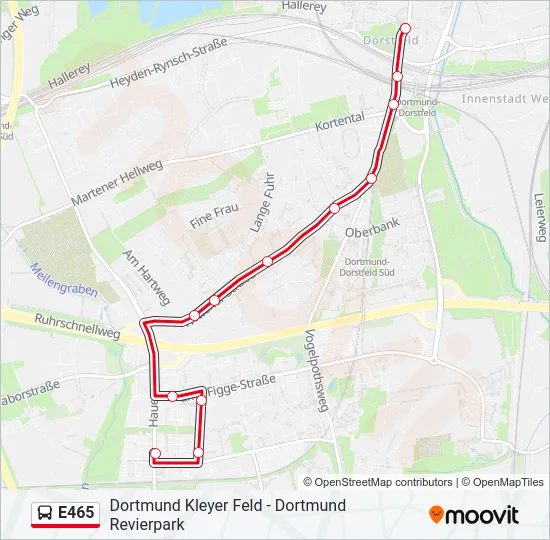 E465 Bus Line Map