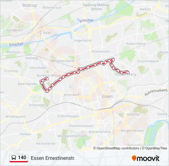 140 Bus Line Map