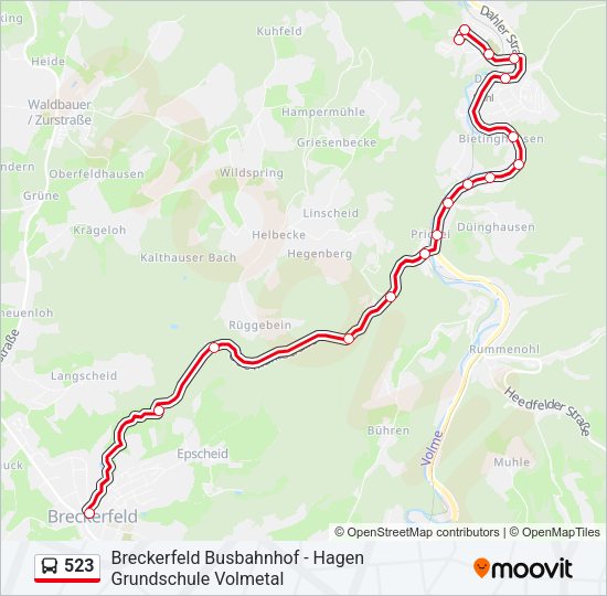 523 Bus Line Map