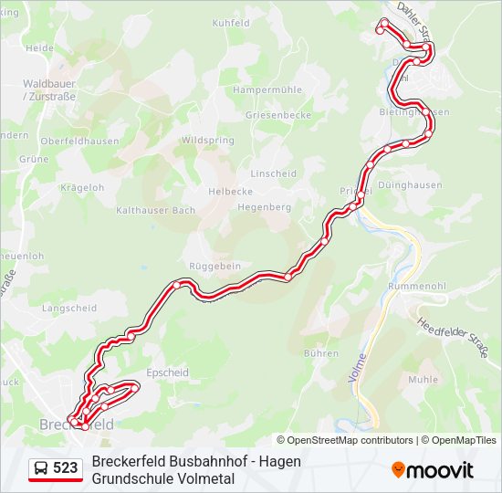 523 Bus Line Map