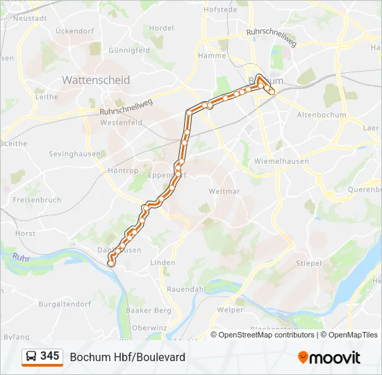 345 Bus Line Map