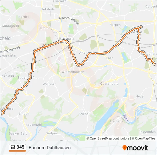 345 Bus Line Map