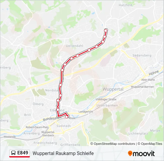 E849 Bus Line Map