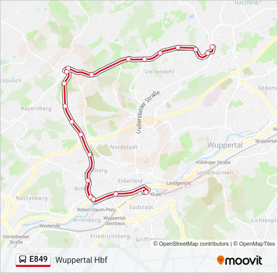 E849 Bus Line Map