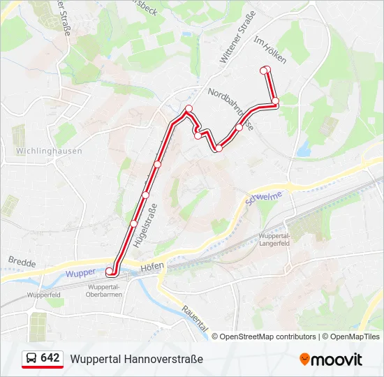642 Bus Line Map