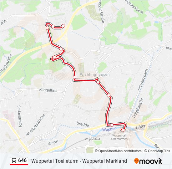 646 bus Line Map