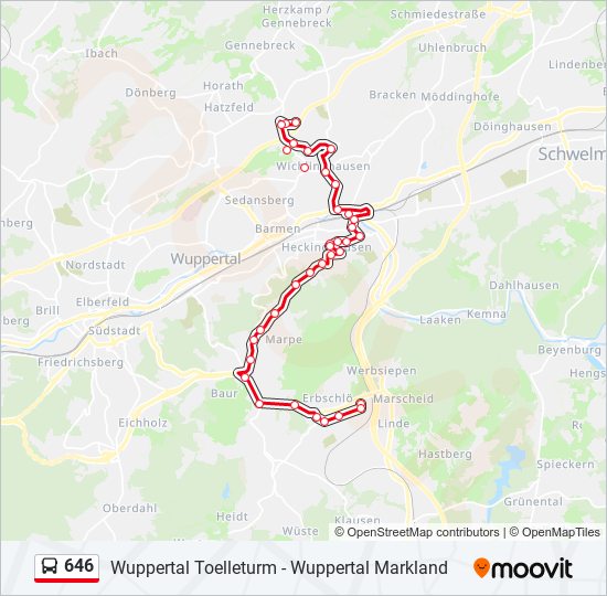 646 bus Line Map