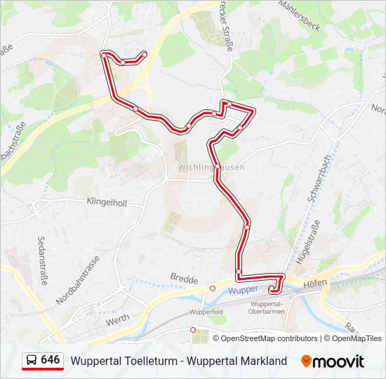646 Bus Line Map