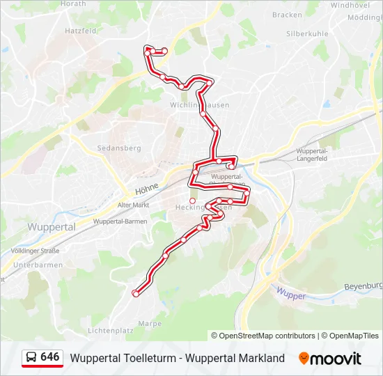 646 Bus Line Map
