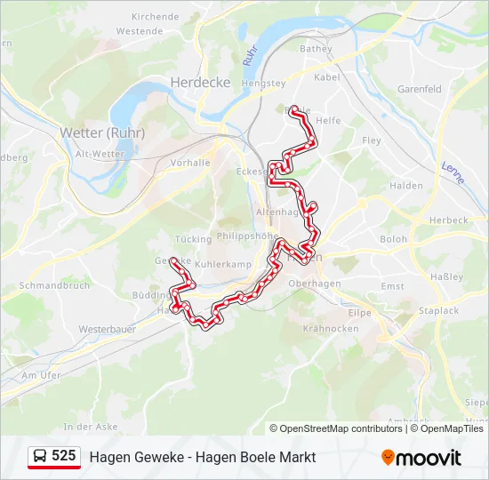 525 Bus Line Map