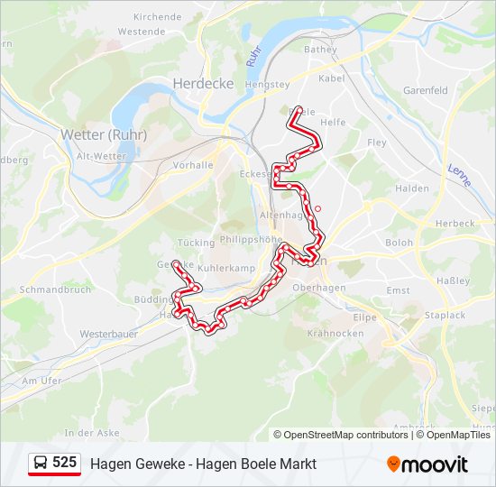 525 bus Line Map