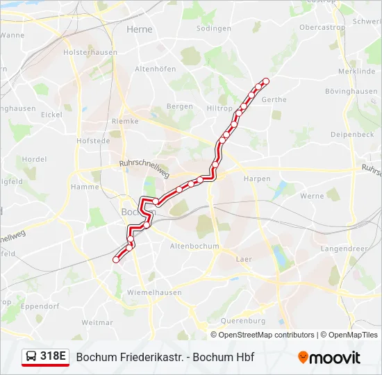 318E Bus Line Map