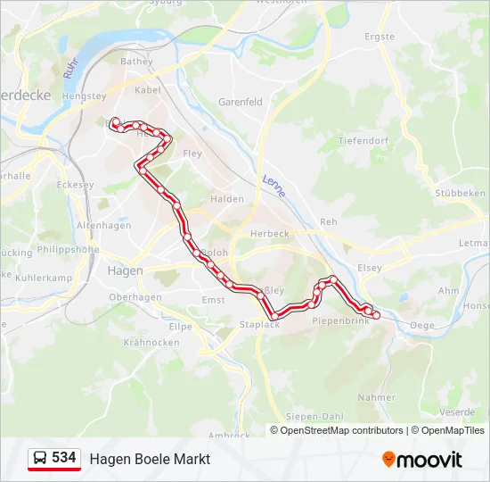 534 Bus Line Map