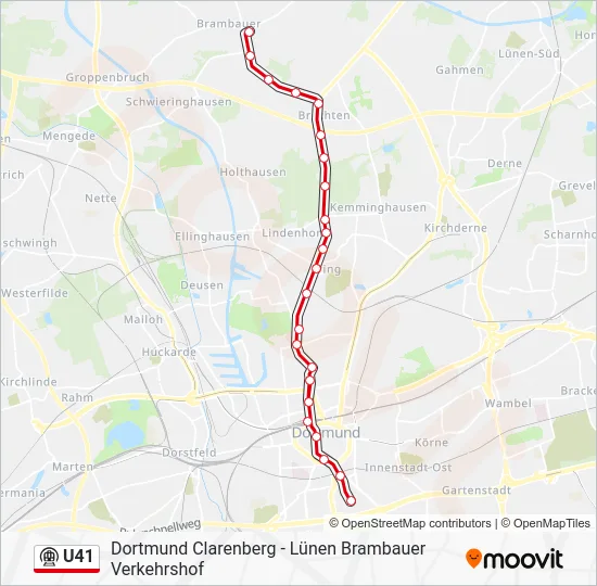 Метро U41: карта маршрута