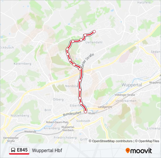E845 Bus Line Map
