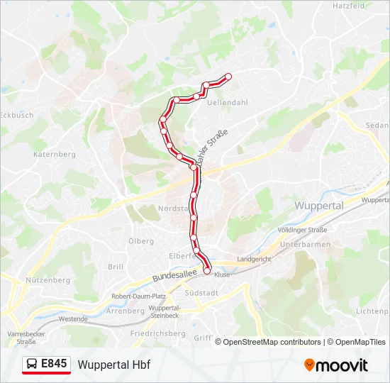 E845 Bus Line Map