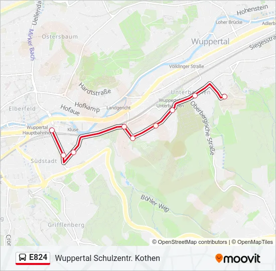 E824 Bus Line Map