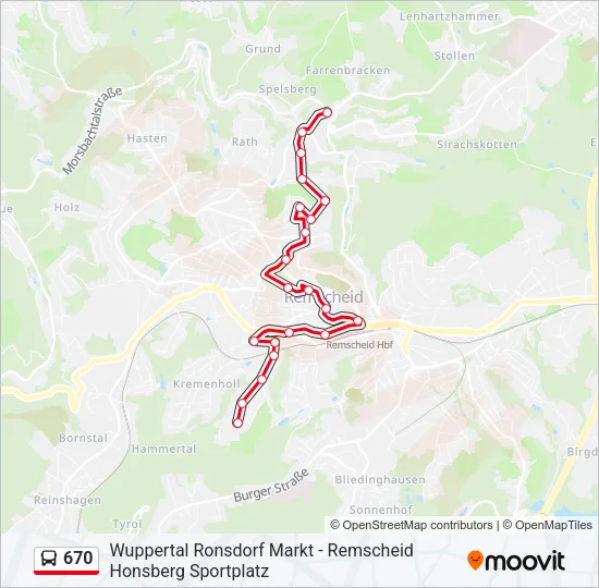 670 Bus Line Map