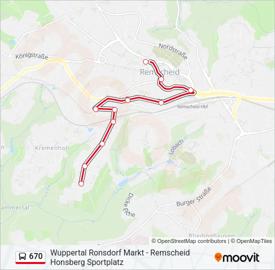 670 Bus Line Map