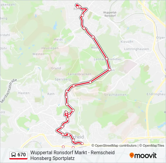 670 Bus Line Map