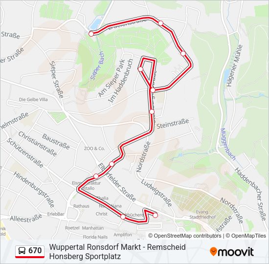 Автобус 670: карта маршрута