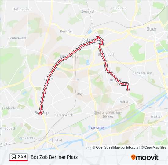 259 bus Line Map