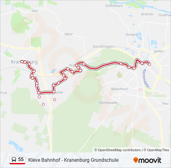 55 bus Line Map