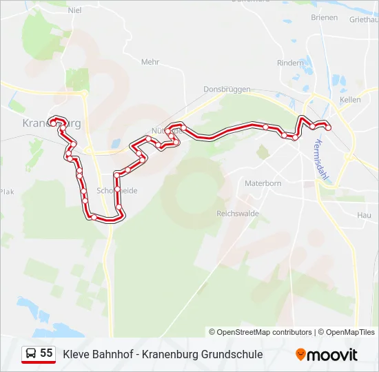 55 Bus Line Map