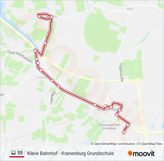 55 Bus Line Map