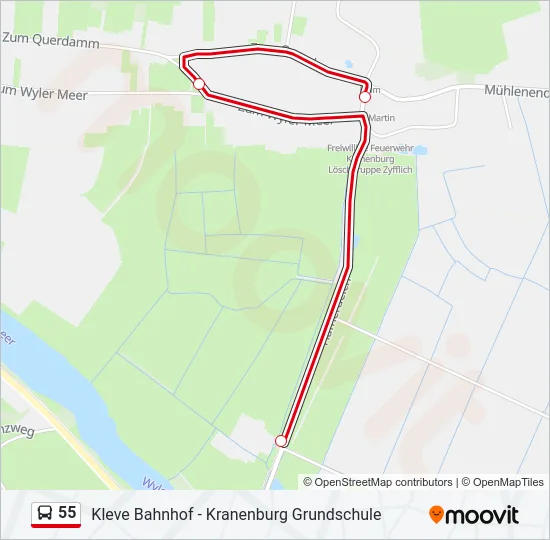 55 Bus Line Map