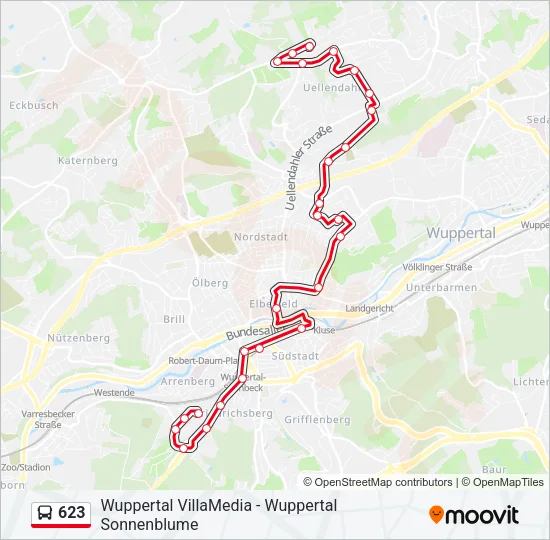 623 Bus Line Map