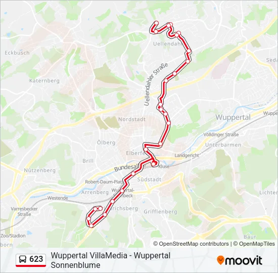 623 Bus Line Map