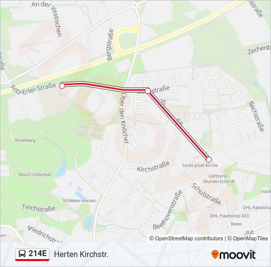 214E Bus Line Map