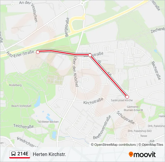 214E Bus Line Map