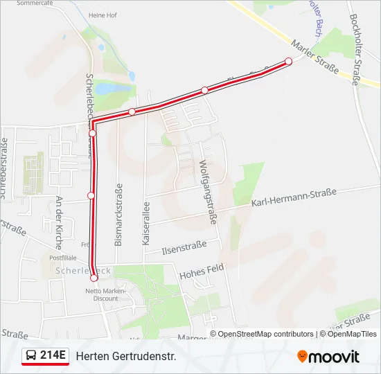 214E Bus Line Map
