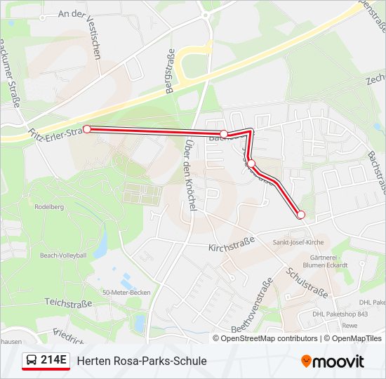 214E Bus Line Map
