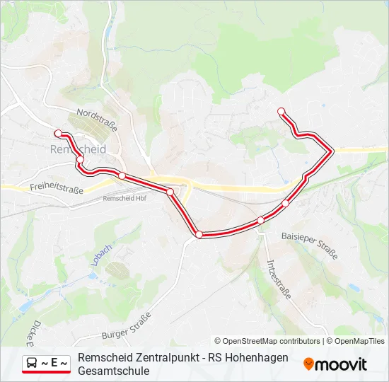 ~ E ~ Bus Line Map