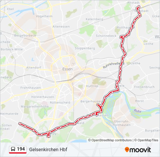 Buslinie 194 Karte