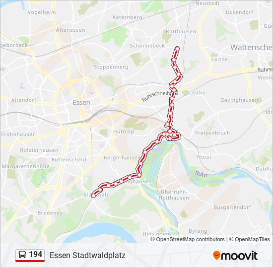 194 Route Fahrpläne, Haltestellen & Karten Essen Stadtwaldplatz (Aktualisiert)