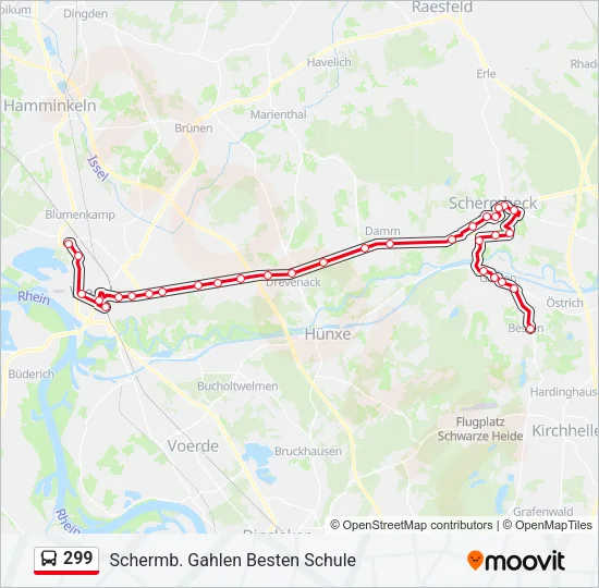 299 Bus Line Map