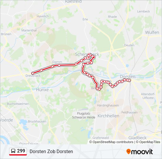 299 Bus Line Map