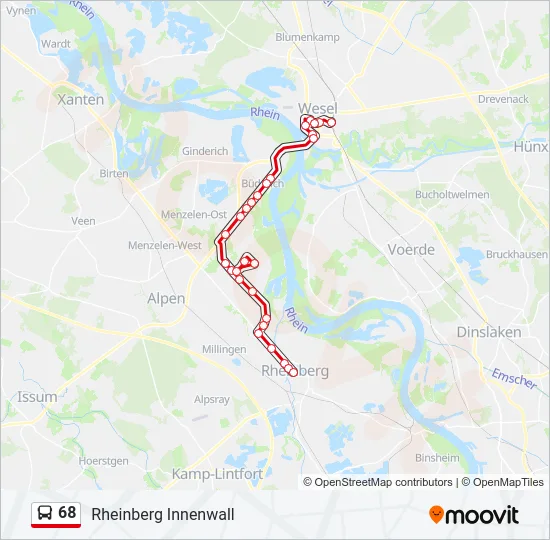 68 Bus Line Map