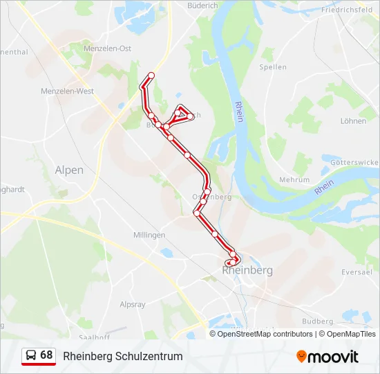 68 Bus Line Map