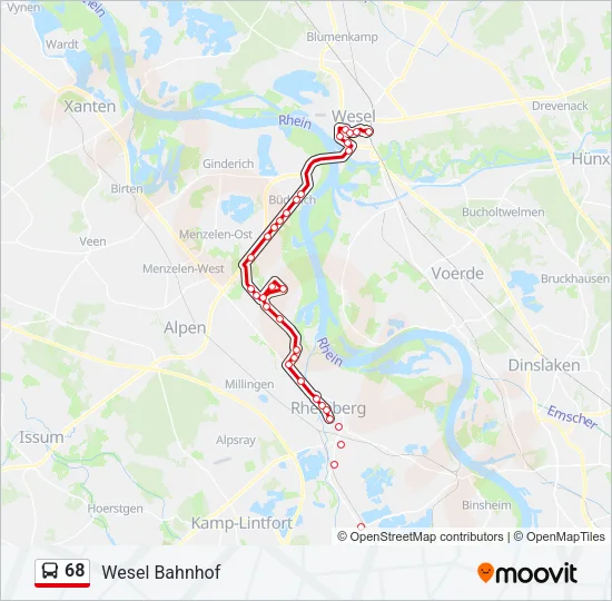 68 Bus Line Map