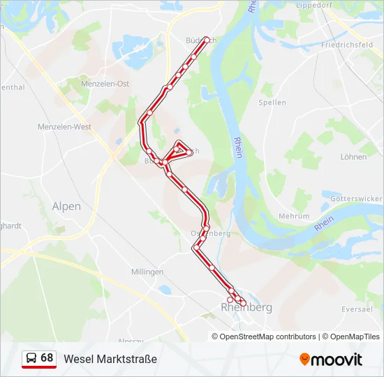 68 Bus Line Map