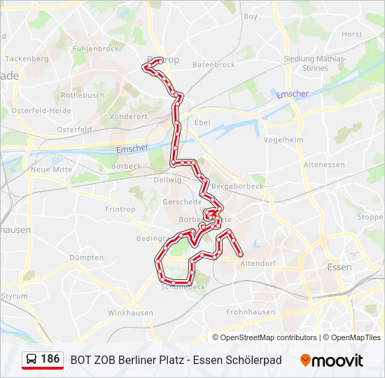 186 Bus Line Map