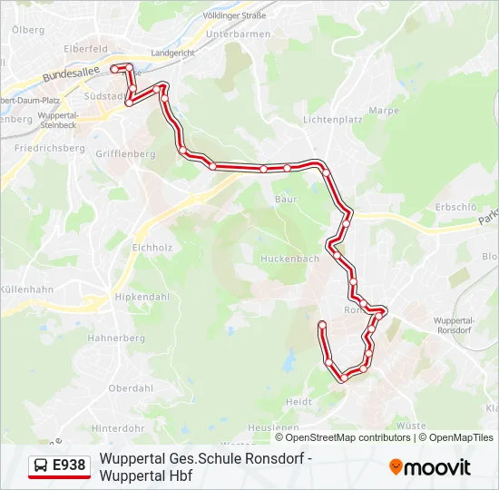 E938 Bus Line Map